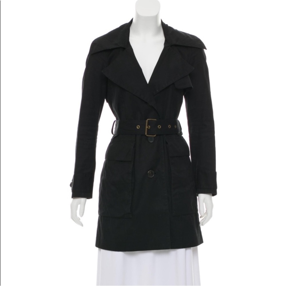 Derek Lam Black Belted Wrap Coat Sz 8 Designer Minimalist Structured